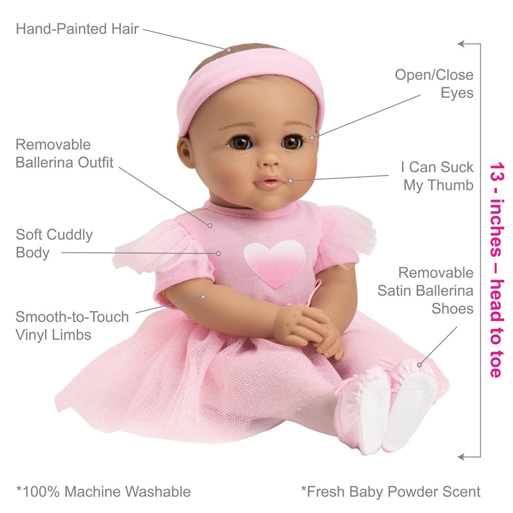 Adora Ballerina Doll - Clara -13 inch Soft Baby Doll, Open/Close Eyes