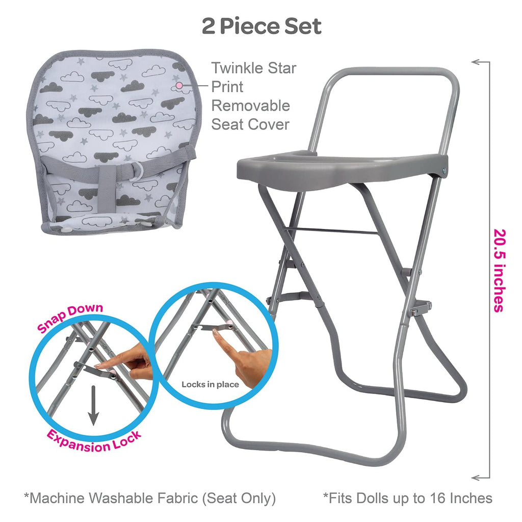 Adora Baby Doll Accessories - High Chair - Twinkle Stars Print