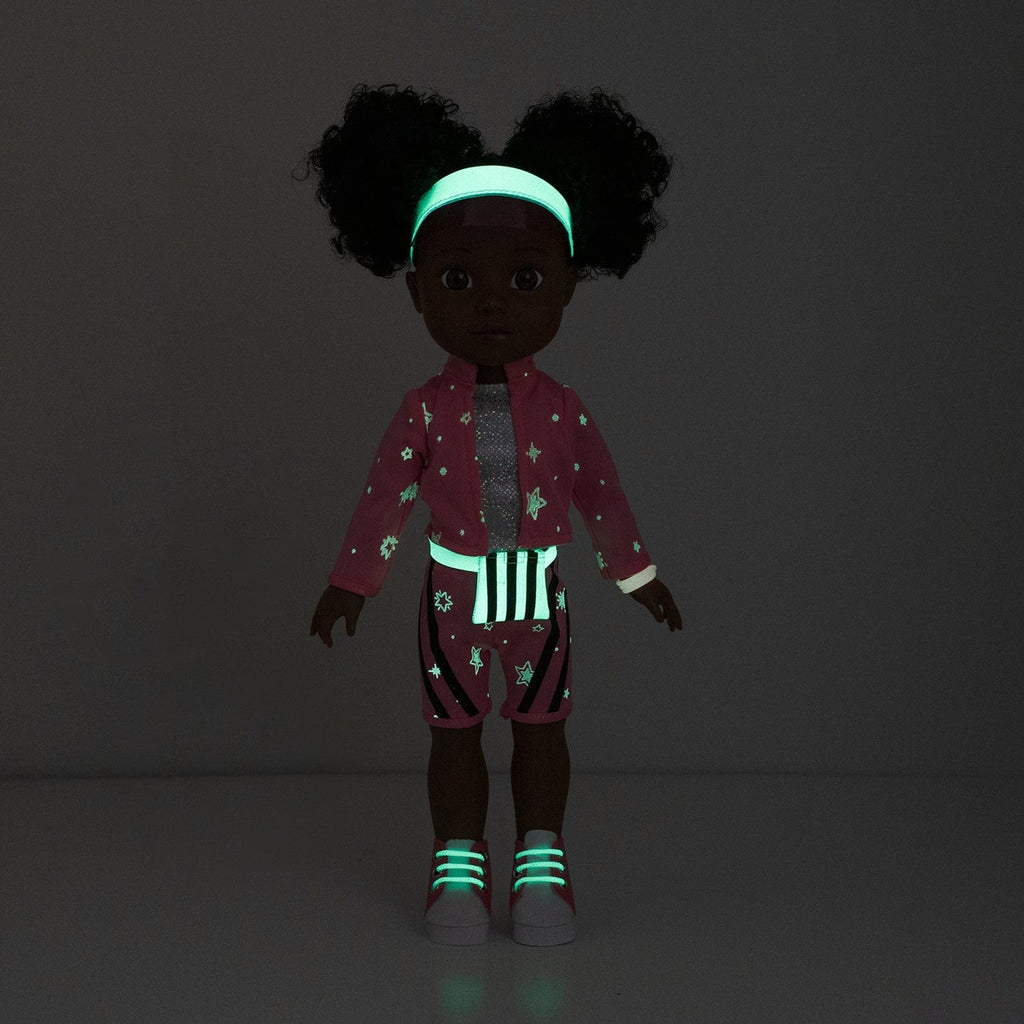 Serena from Adora's Glow Girl Collection! Feauring glow-in-the-dark fashion and accessories