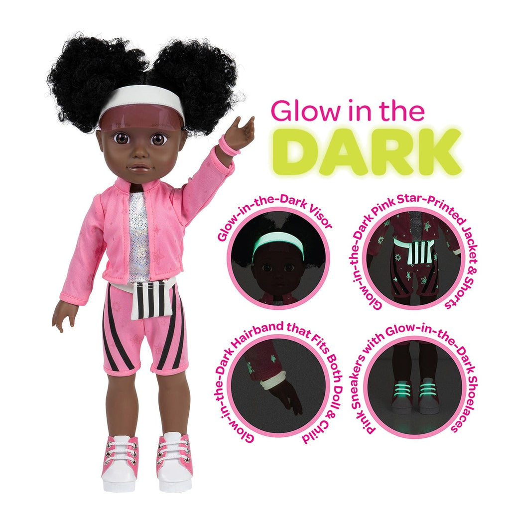 Serena from Adora's Glow Girl Collection! Feauring glow-in-the-dark fashion and accessories