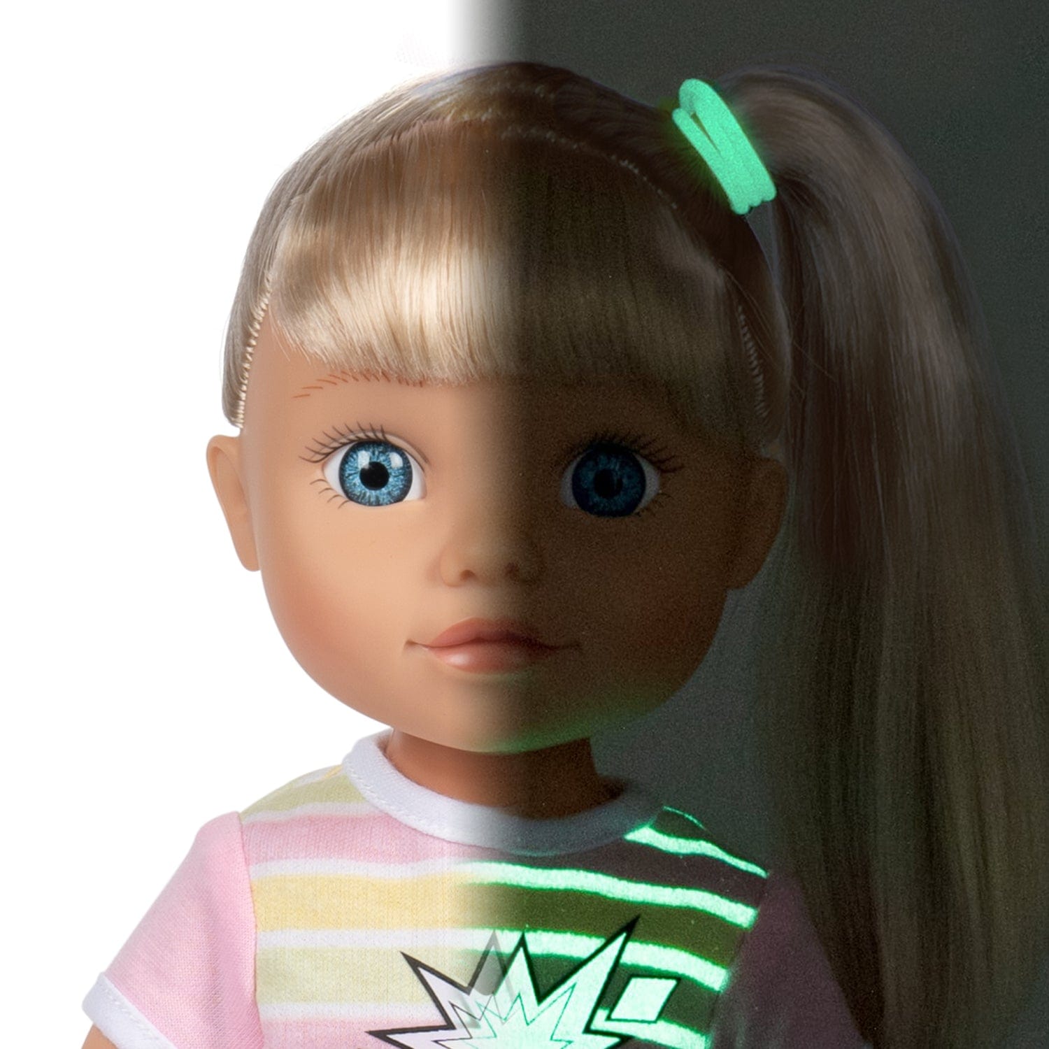 Riley from Adora's Glow Girl Collection! Feauring glow-in-the-dark fashion and accessories