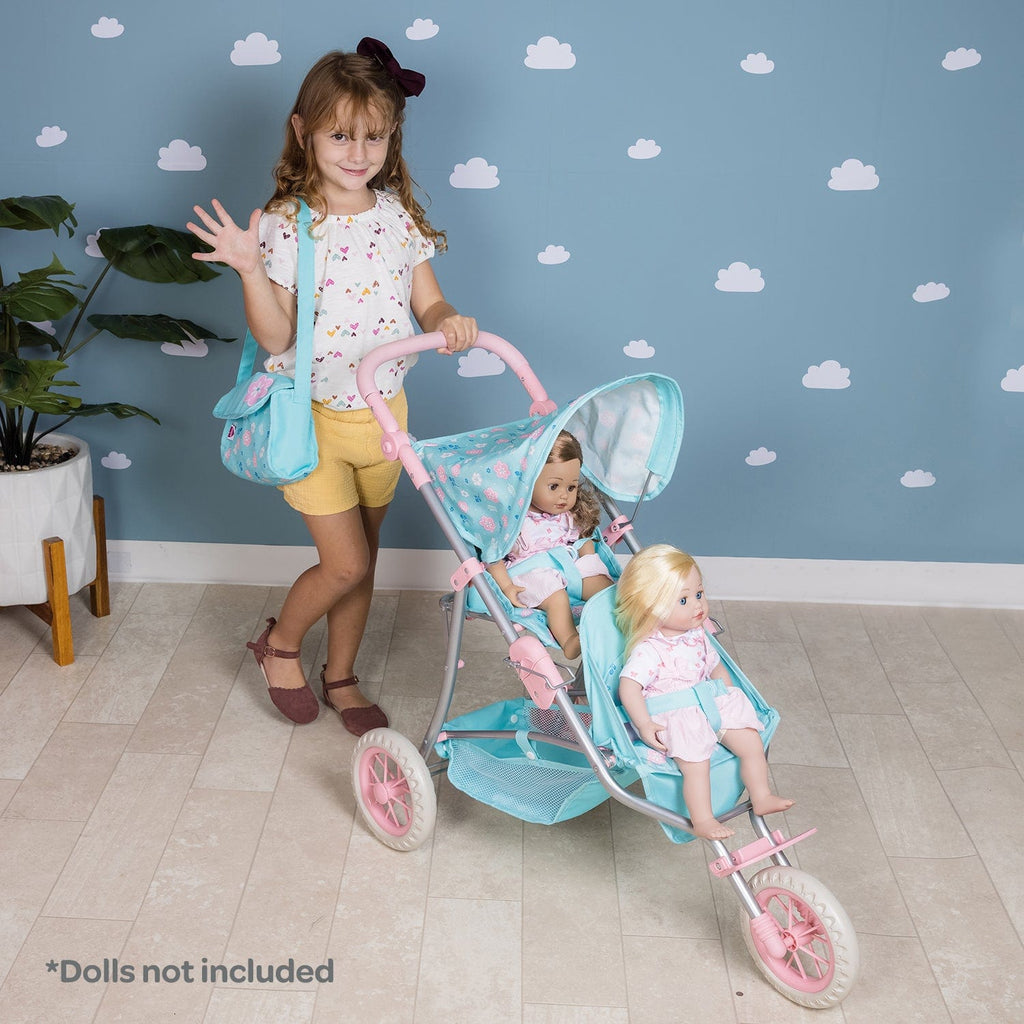 Flower Power Twin Baby Doll Stroller