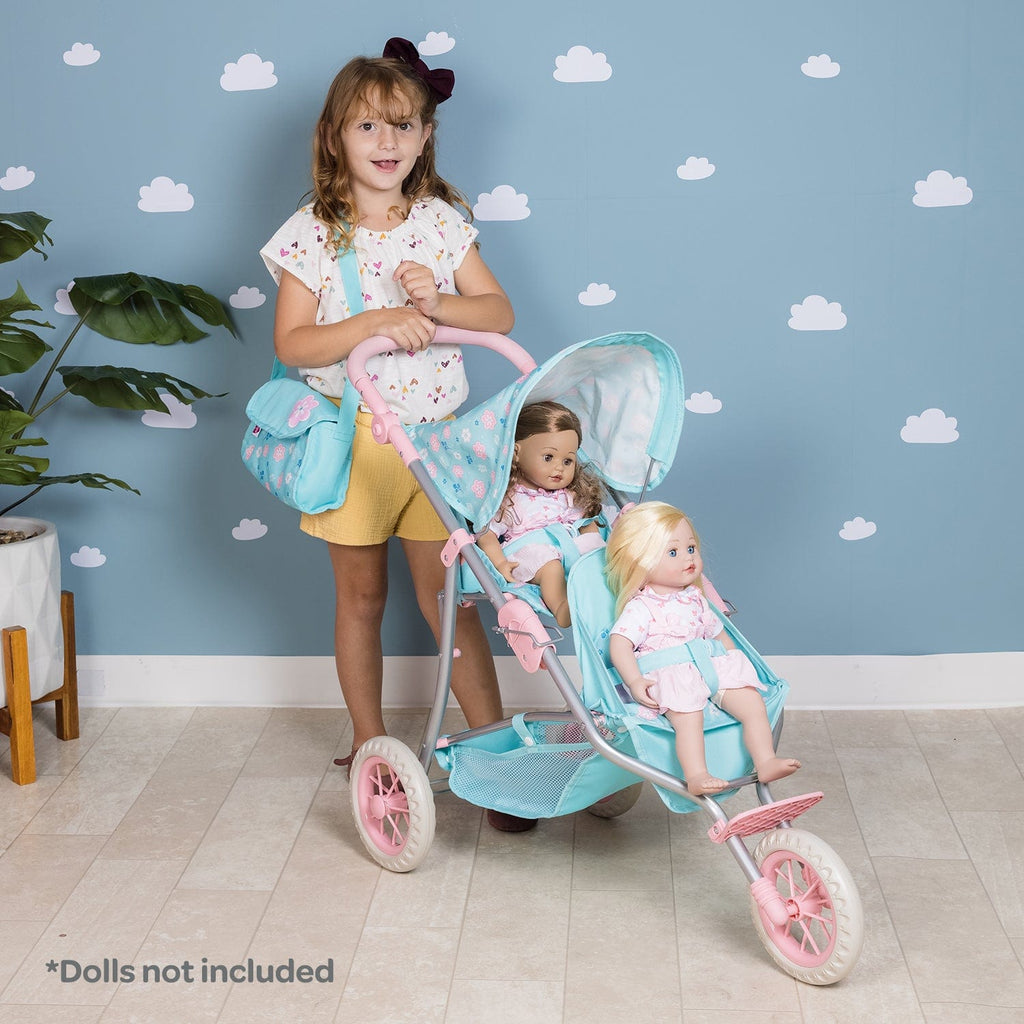 Flower Power Twin Baby Doll Stroller