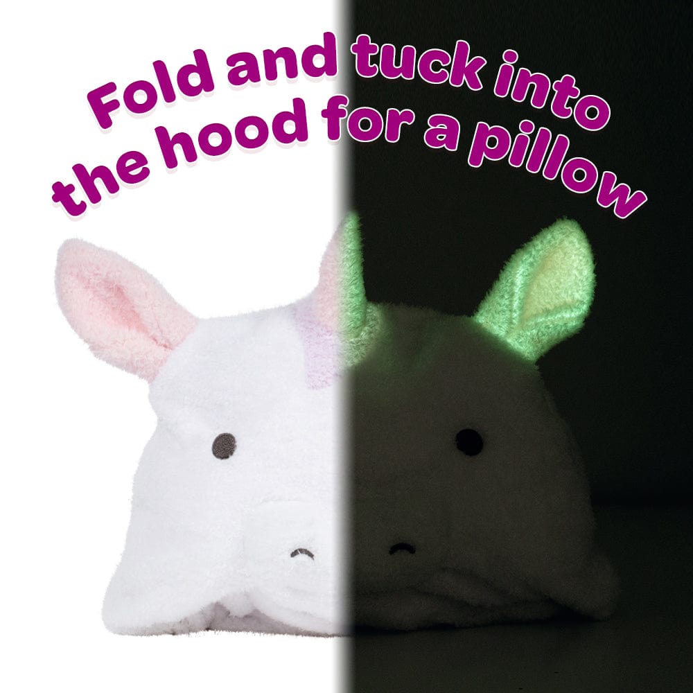 Adora Snuggle & Glow Unicorn Plushie Hoodie, Glows in the Dark