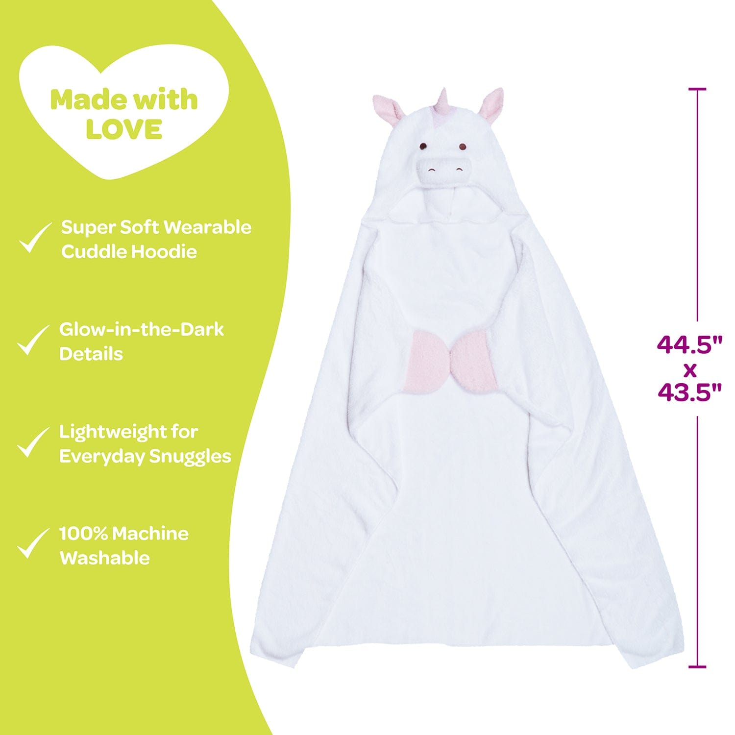 Adora Wearable Blanket Hoodie for Kids - Snuggle & Glow Unicorn Blanket