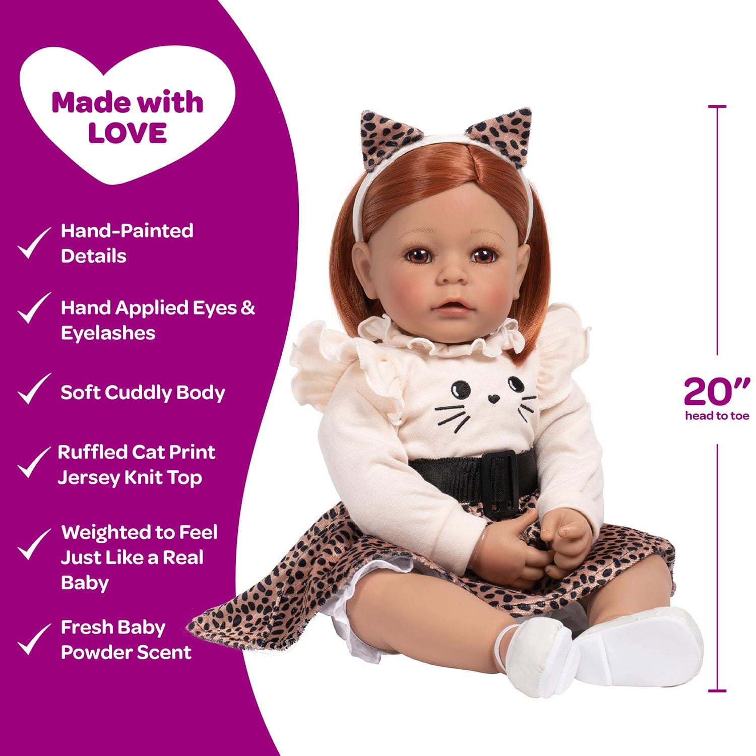Adora Toddlertime Cheetah Love Baby Doll, Doll Clothes & Accessories Set