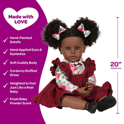 Adora Toddlertime Cranberry Kisses African American Baby Doll, Doll Clothes & Accessories Set