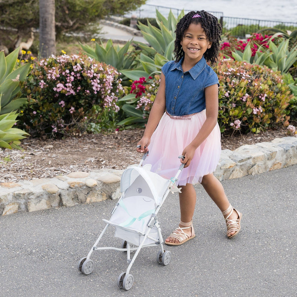 Be Bright Shark Medium Shade Stroller with Clip-On Shark Toy