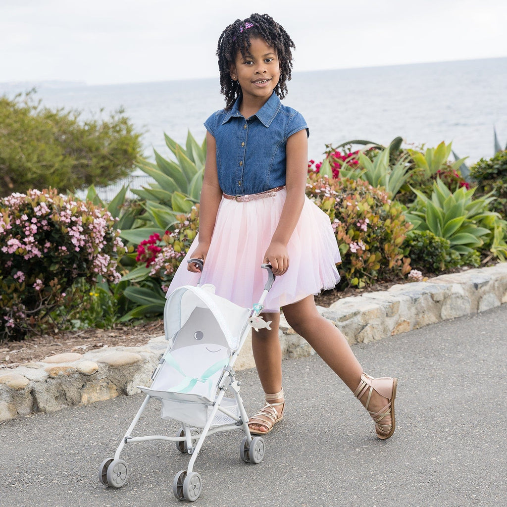 Be Bright Shark Medium Shade Stroller with Clip-On Shark Toy