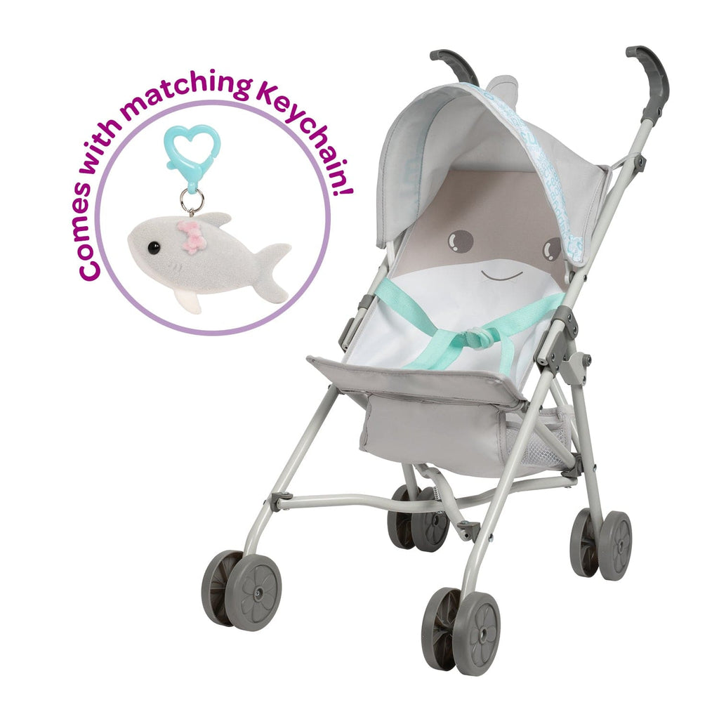 Be Bright Shark Medium Shade Stroller with Clip-On Shark Toy