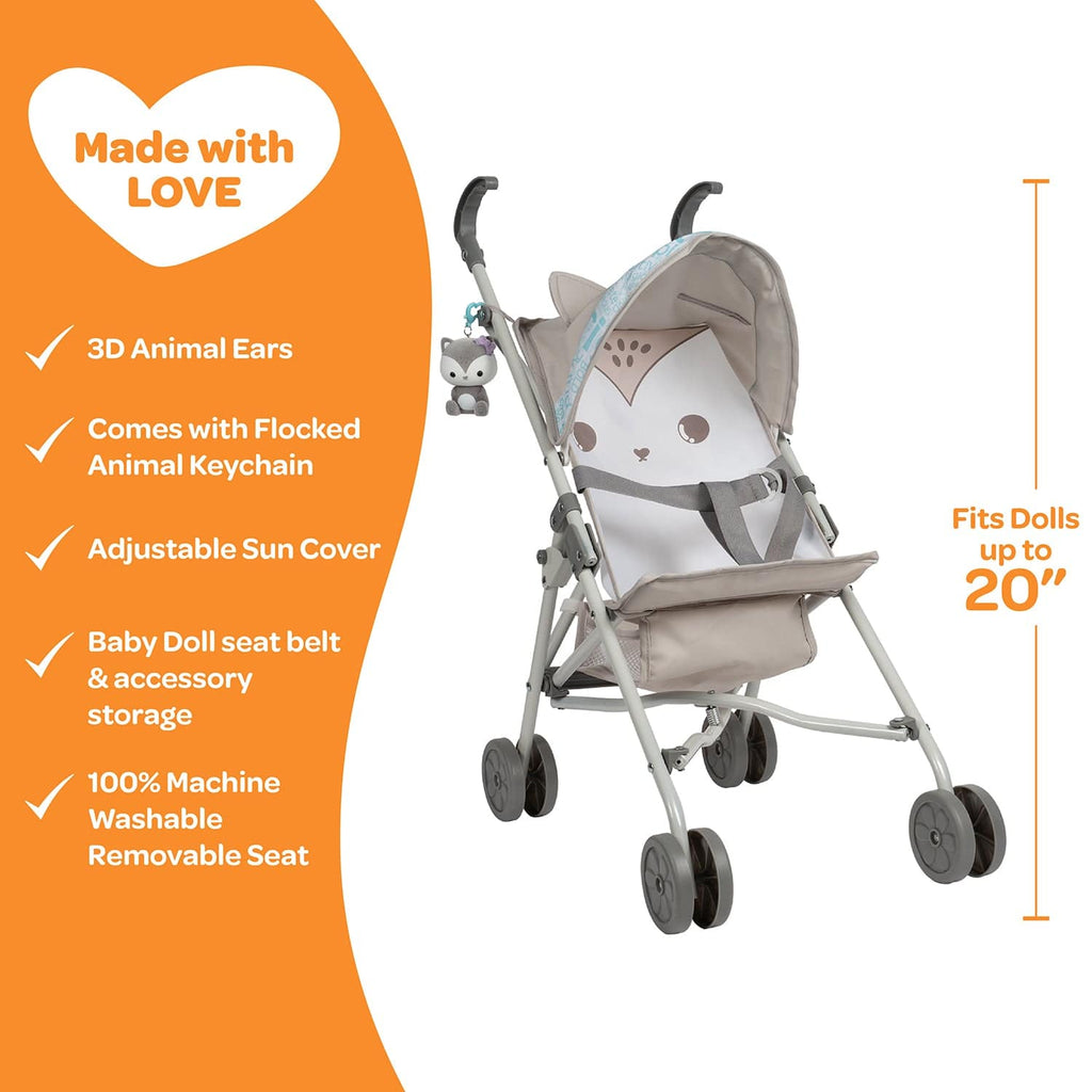 Be Bright Wolf Medium Shade Stroller with Clip-On Wolf Toy