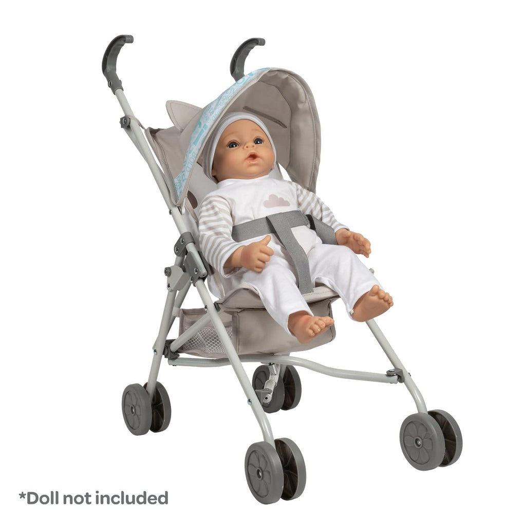 Be Bright Wolf Medium Shade Stroller with Clip-On Wolf Toy