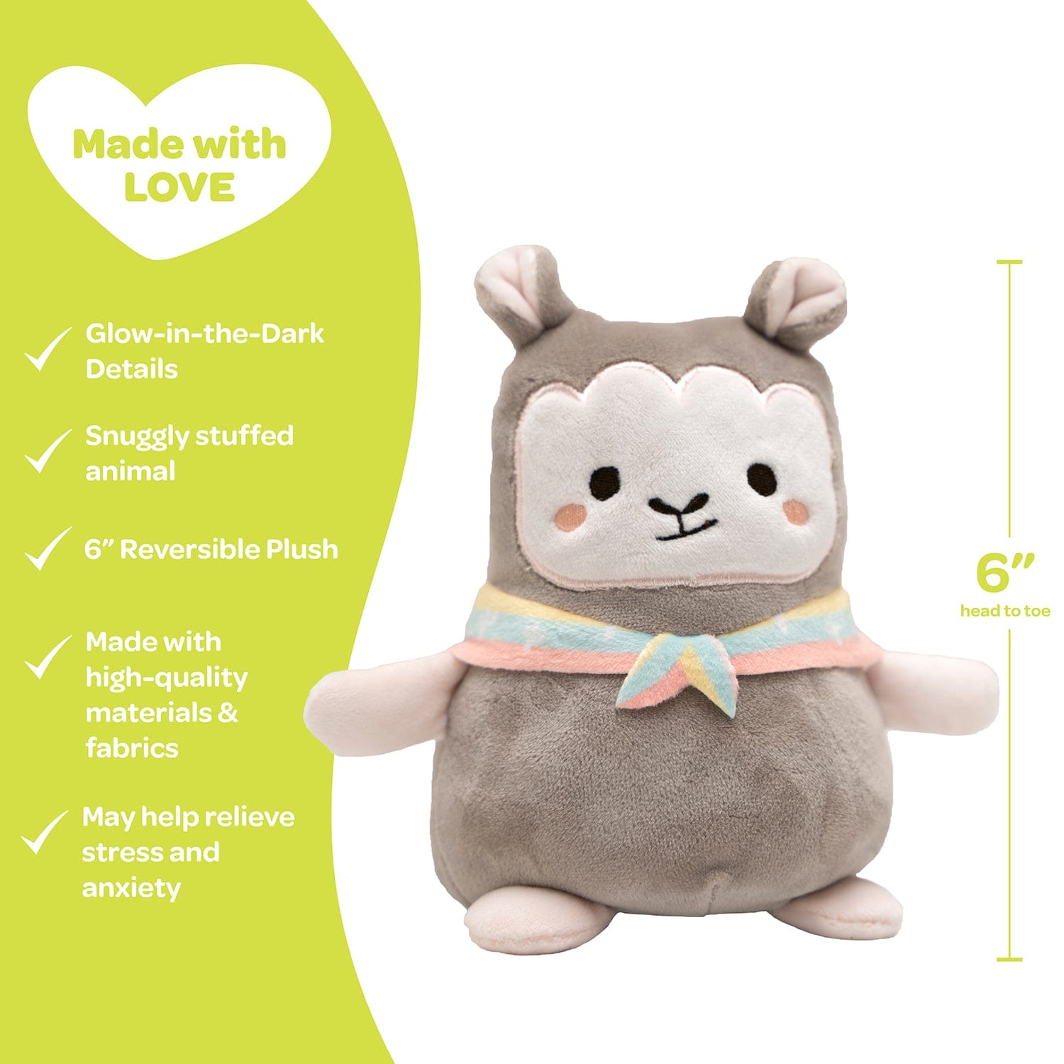 Adora Snuggle & Glow Llama Stuffed Animal, Reversible Glow-in-the-Dark Pet