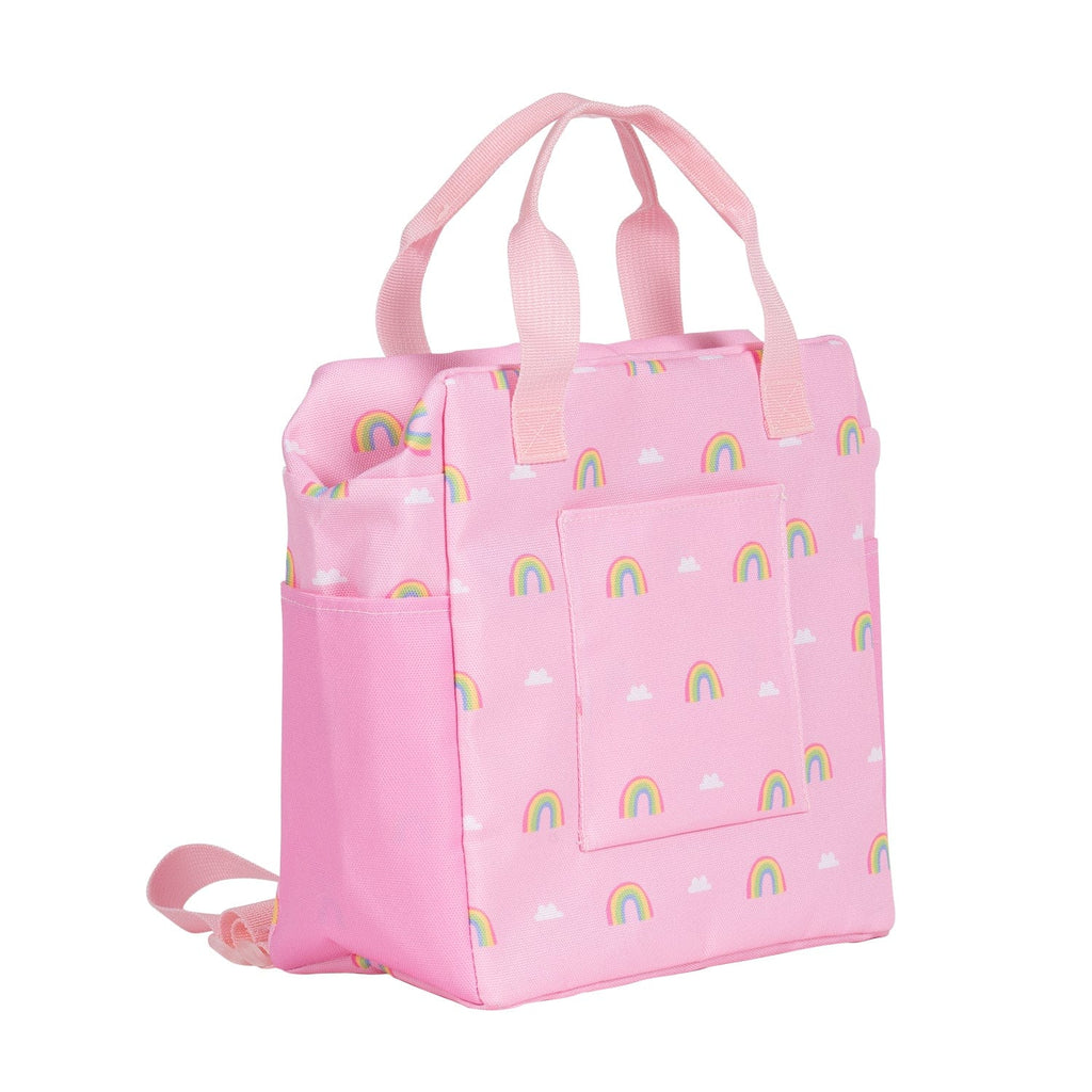 Rainbow Rose Baby Doll Diaper Backpack Set