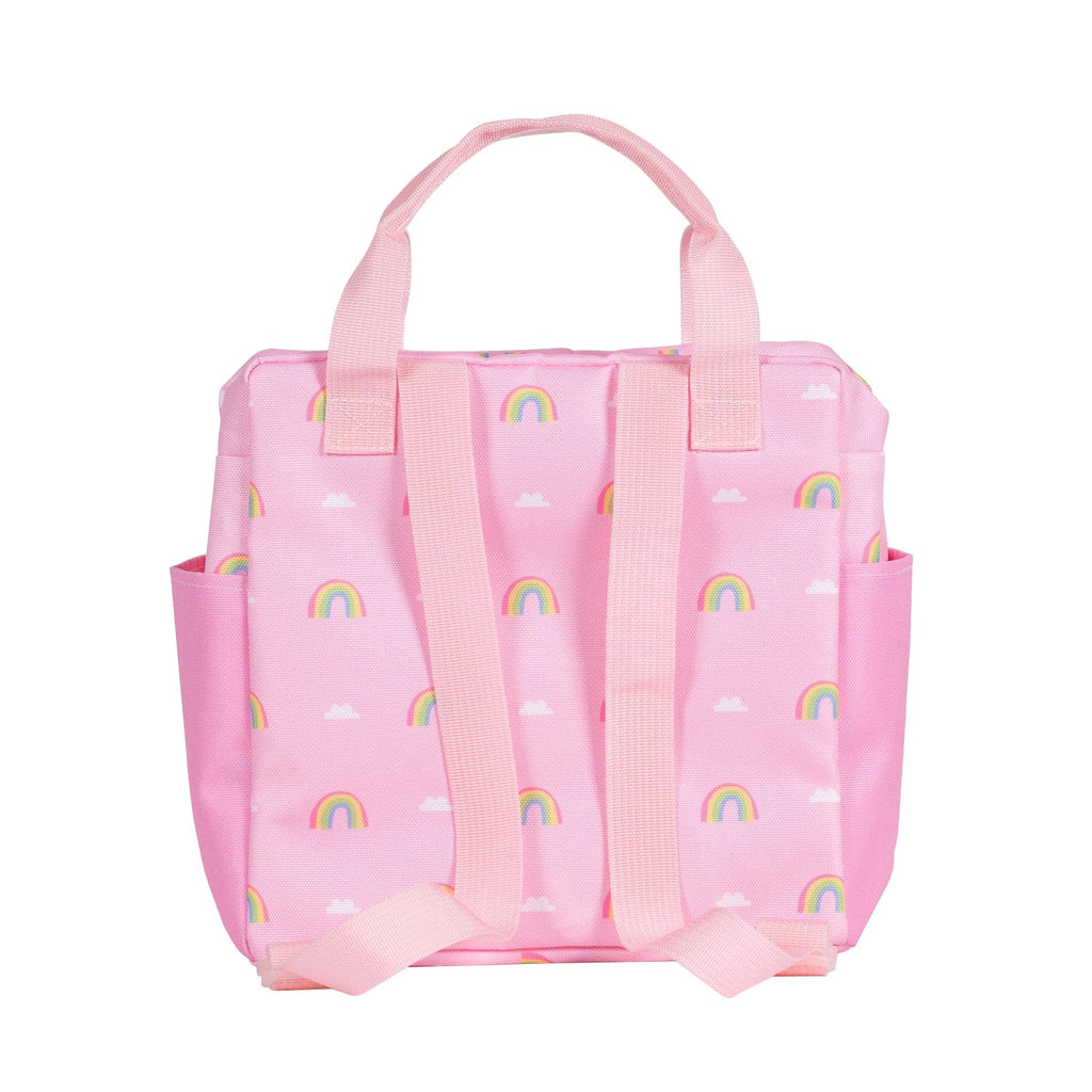 Rainbow Rose Baby Doll Diaper Backpack Set