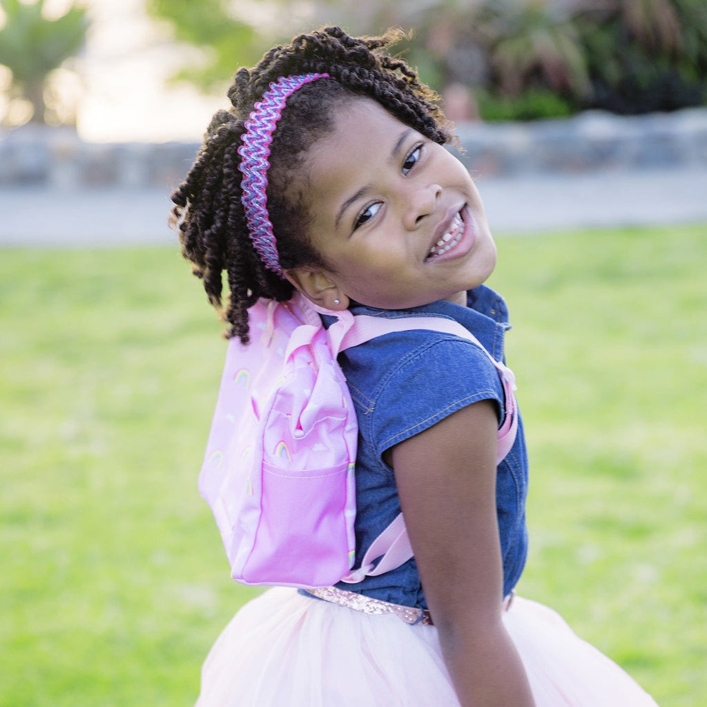 Rainbow Rose Baby Doll Diaper Backpack Set