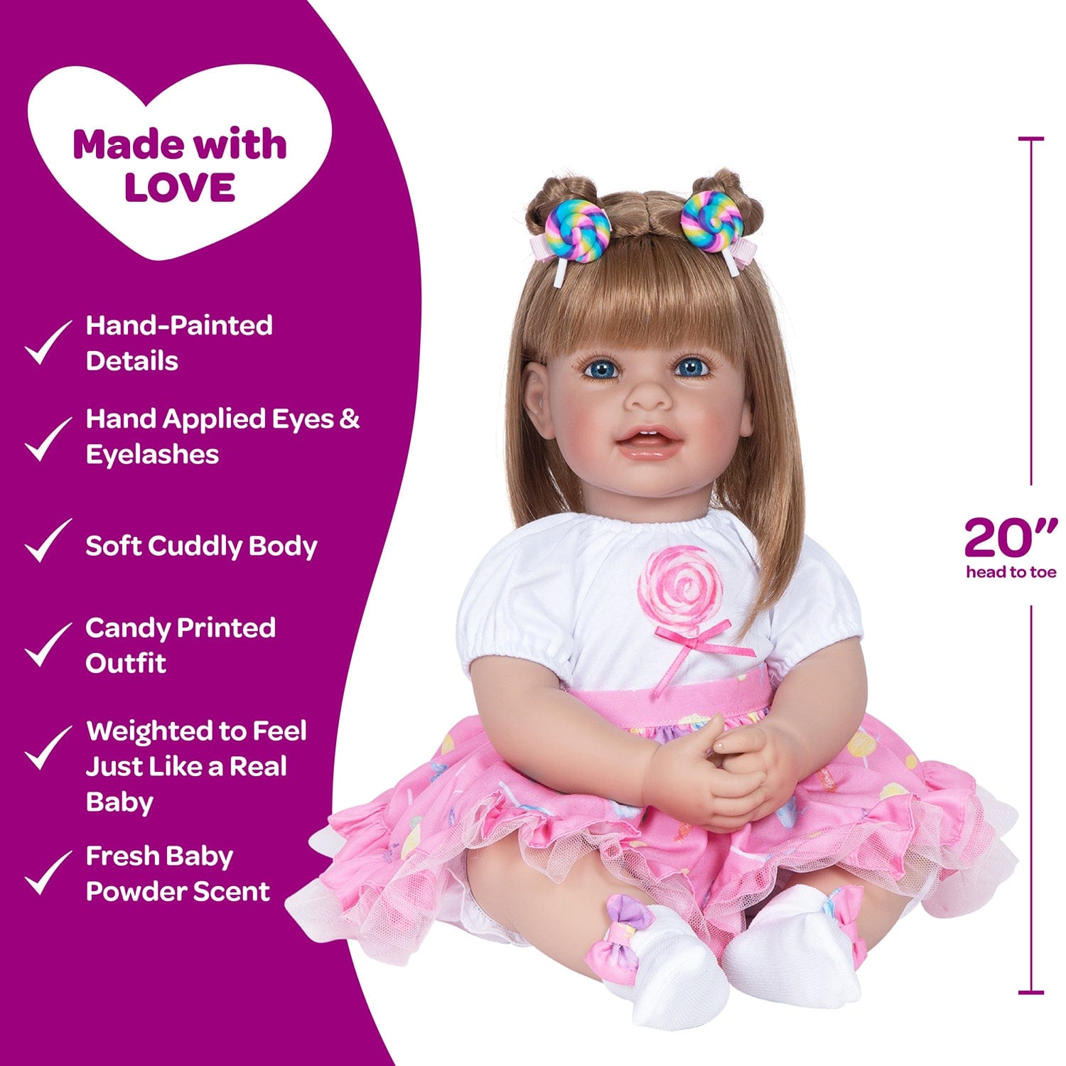 Adora ToddlerTime Baby Doll - Candy Carolyn Doll, Clothes & Accessories Set