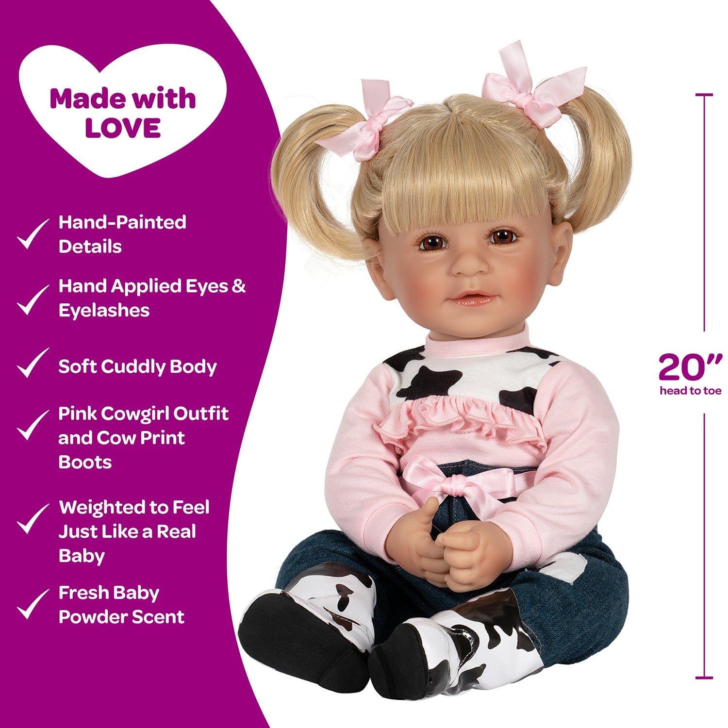 Adora ToddlerTime Baby Doll - I Love Moo Doll, Clothes & Accessories Set