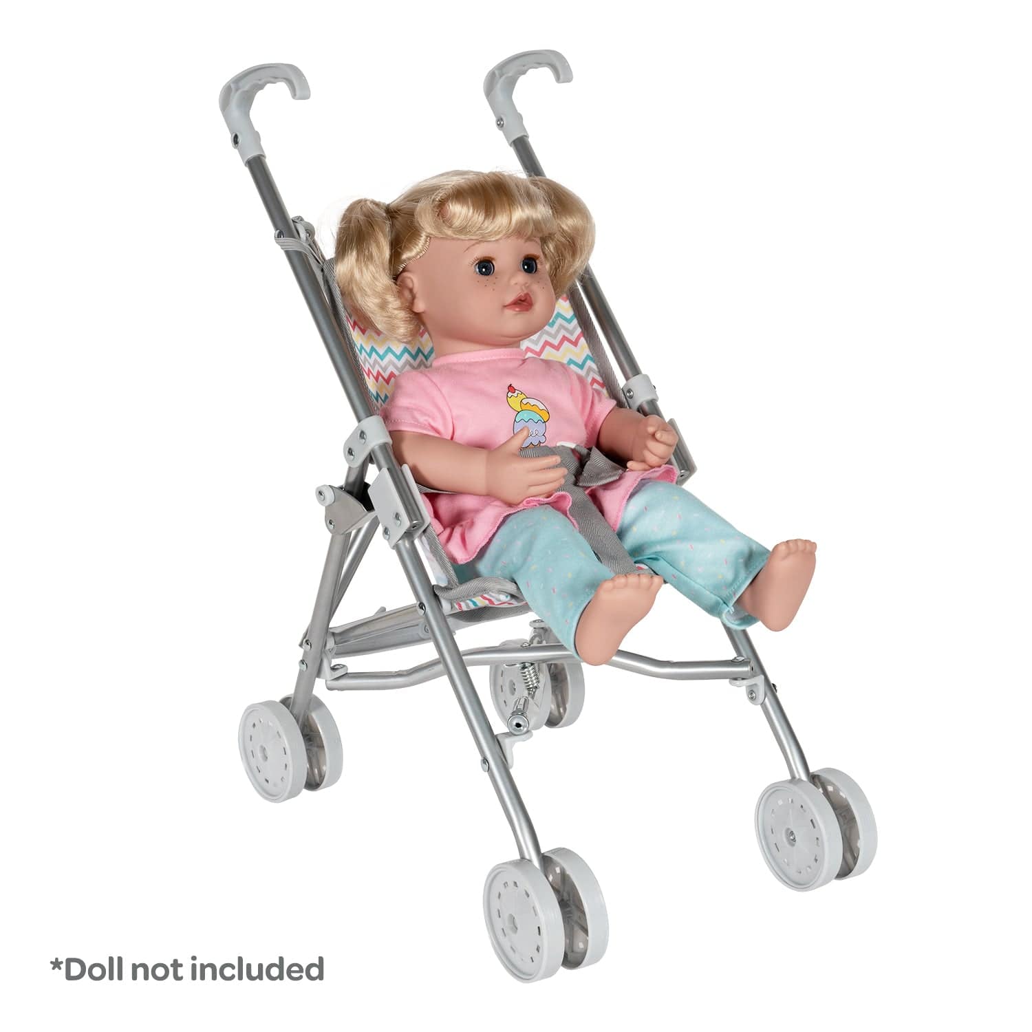 Poussette Pour Poupée Avec Tenue Lapin Et Accessoires – Jeu D’Imitation Sécurisé Pour Enfants Dès 3 Ans