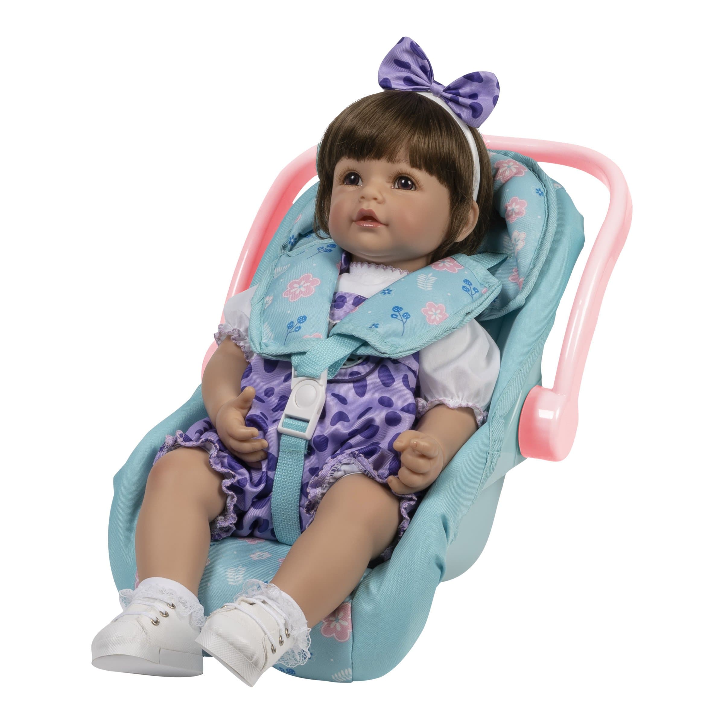 Adora Baby Doll Car Seat Carrier in Pink Floral Print - Adora