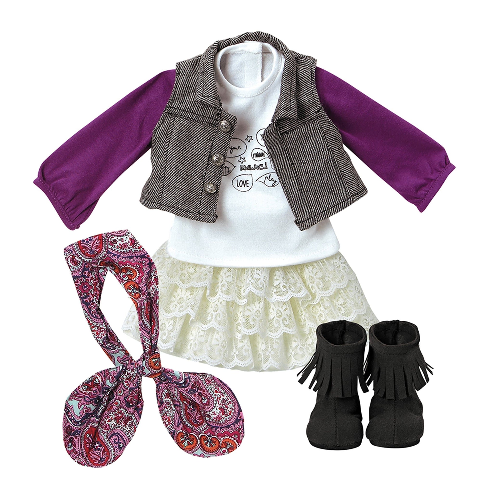 Amazing Girls 18 inch Doll Clothes - Trendy Twill & Lace