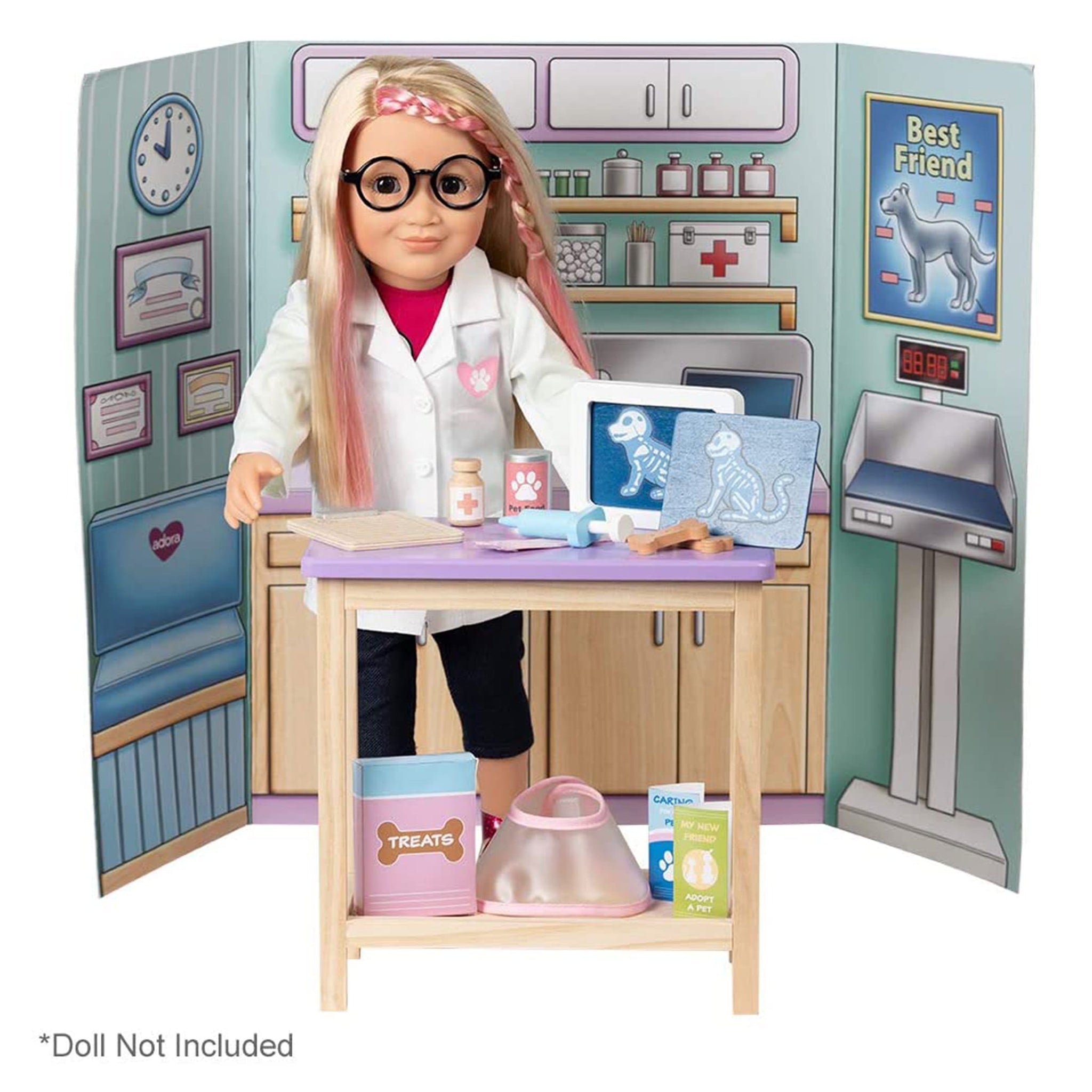 Amazing World 18 inch Doll Accessories Veterinary Clinic Wooden Play S Adora