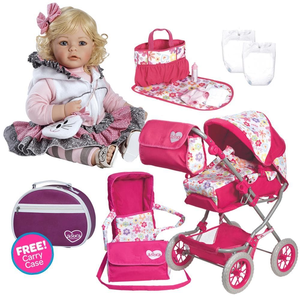 Adora Doll Doll Gift Set - Let's Celebrate - 20 inch Toddler Vinyl Doll & Doll Stroller