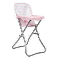 Adora Baby Doll High Chair, Lovely baby pink & grey print - Adora