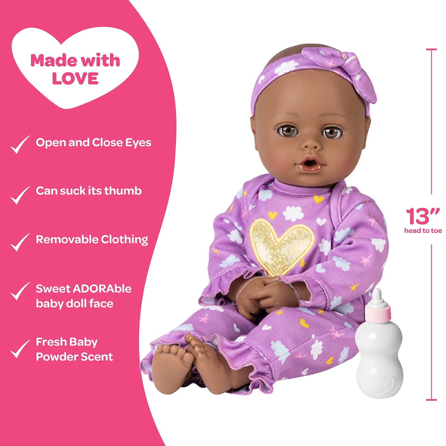 Adora PlayTime Purple Dreams Baby Doll, Doll Clothes & Accessories Set