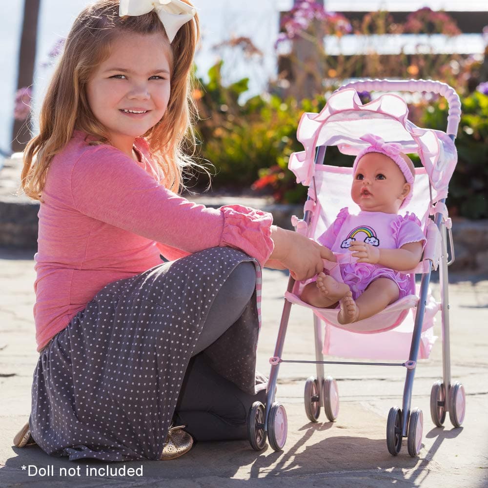 Adora Baby Doll Stroller - Pink Medium Shade Umbrella Stroller 19x10"