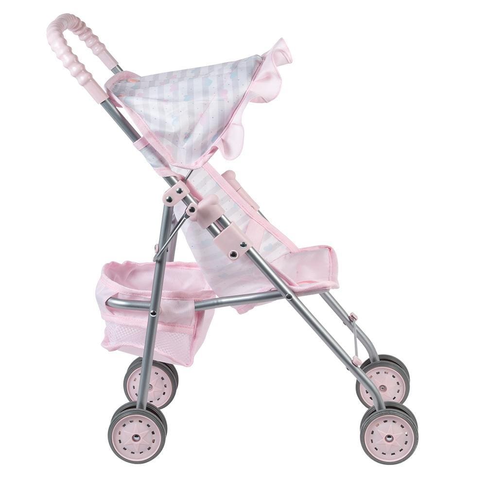 car seat stroller pink Adora Doll Stroller, Grey & Soft Pink Print Medium Shade Umbrella