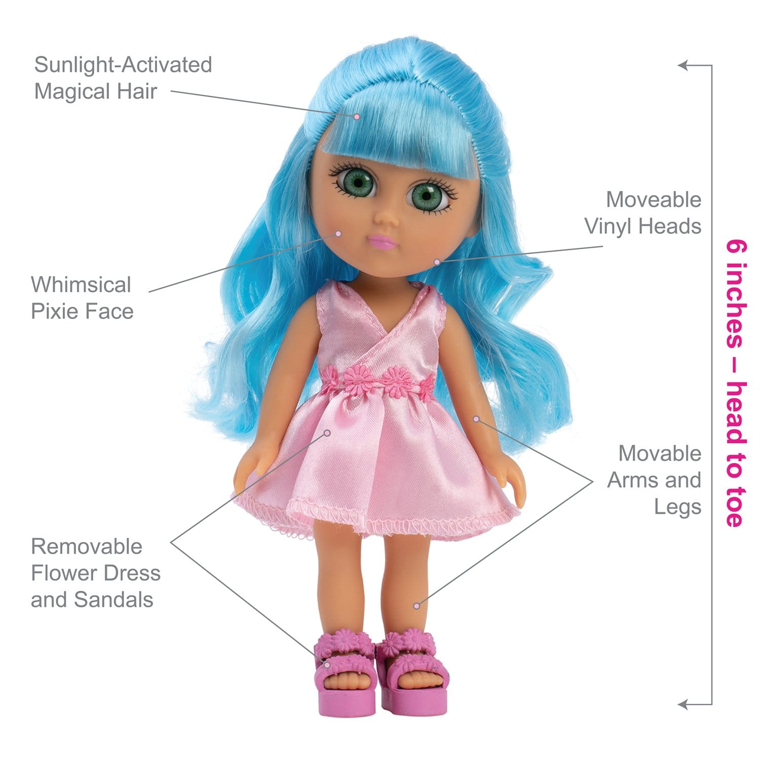 Adora Fairy Doll Fairy Garden Friends Rose Sun Activated Magical Hair