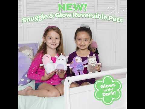 Adora Snuggle & Glow Dinosaur Stuffed Animal, Reversible Glow-in-the-Dark Pet