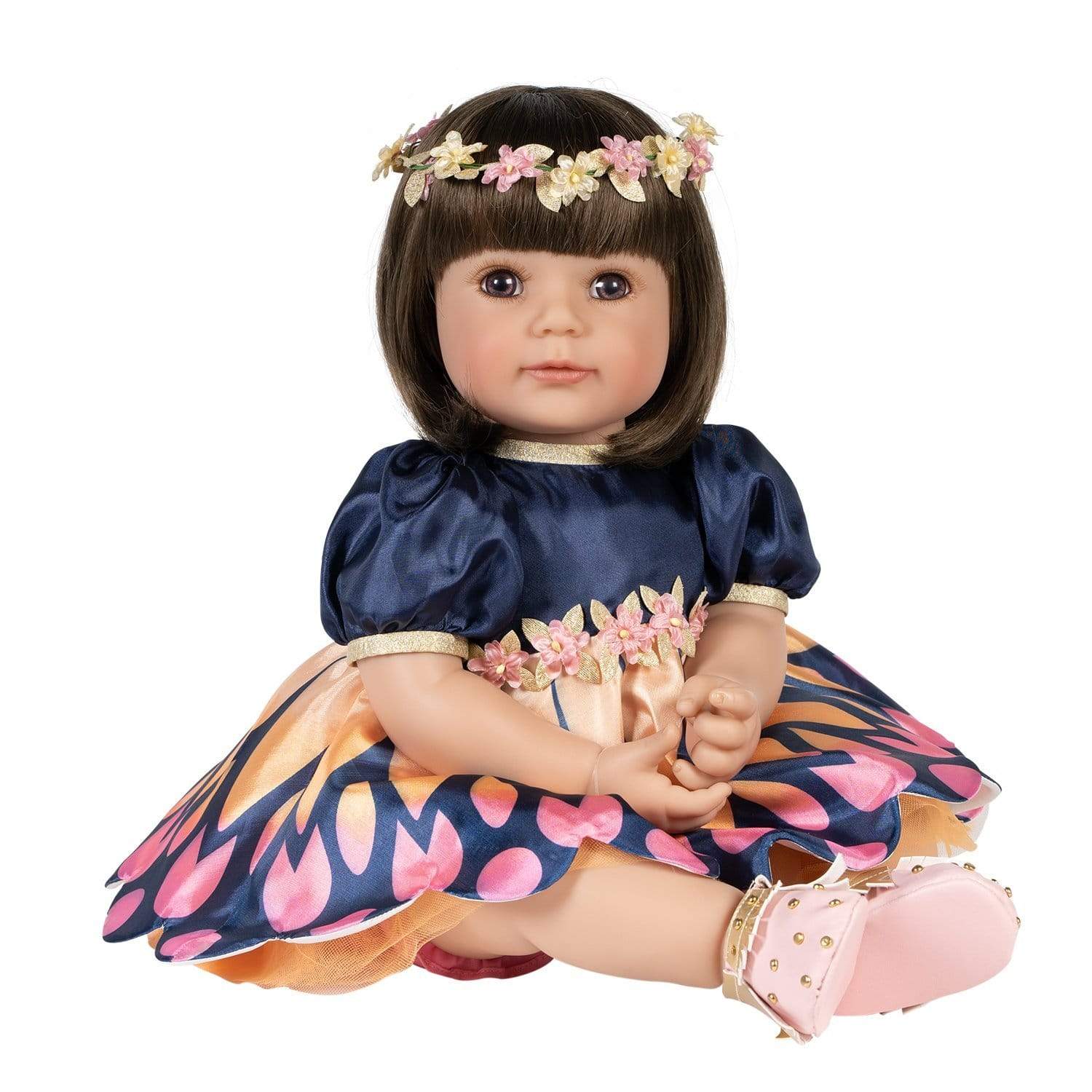 Adora Realistic Baby Doll, Toddler Doll Flutterbye Baby - 20 inch Brown Hair/Brown Eyes