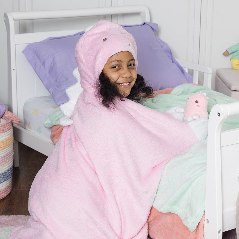 Adora Wearable Blanket Hoodie for Kids - Snuggle & Glow Dino Blanket 