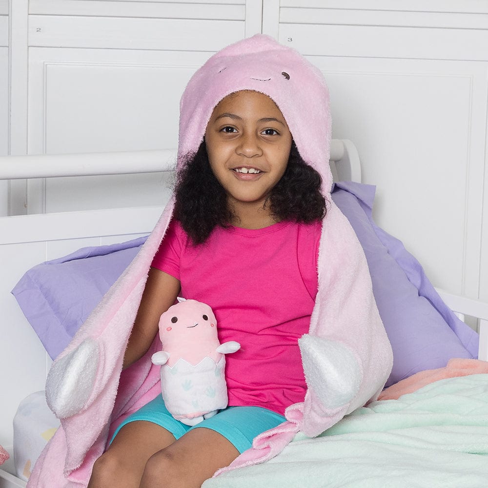 Adora Wearable Blanket Hoodie for Kids - Snuggle & Glow Dino Blanket 