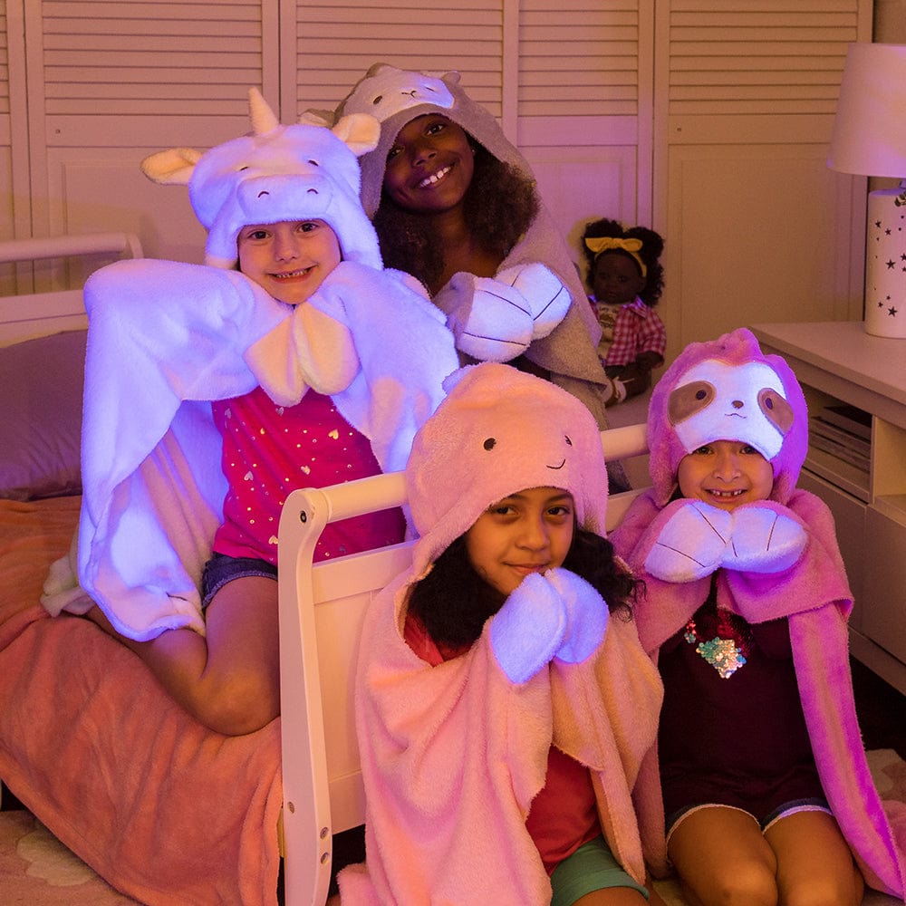 Adora Wearable Blanket Hoodie for Kids - Snuggle & Glow Dino Blanket 
